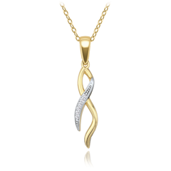 MINET Elegancki złoty naszyjnik z białymi cyrkoniami Au 585/1000 2,25g