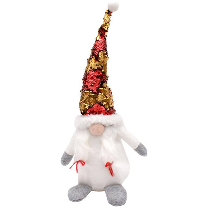 Skrzat dekoracyjny z magicznymi cekinami 35 cm biały