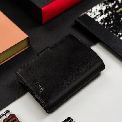 Portfel męski skórzany Peterson PTN 324Z-PR 2-1-1 czarny