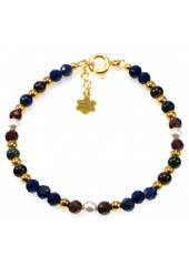 Bransoletka Lapis Granat 925