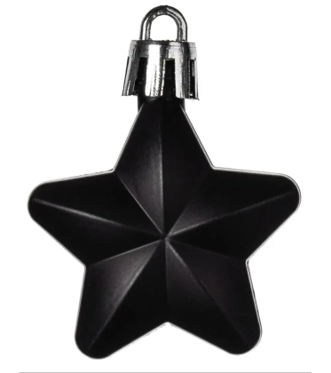 Bombki choinkowe komplet 120 szt. nietłukących plastikowych bombek - Czarny