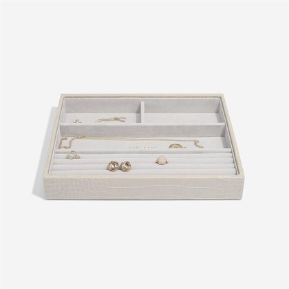 Szkatułka na biżuterię Stackers Croc 4 komorowa classic putty