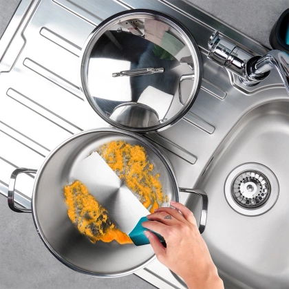 Garnek stalowy do gotowania duszenia z pokrywką premium 6,5 l