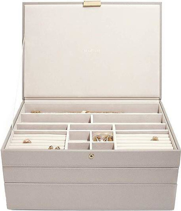 Szkatułka na biżuterię Stackers potrójna supersize taupe