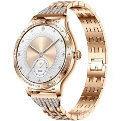 Smartwatch Damski Veltori VT350-1 Złota Bransoleta + Różowy Pasek Silikonowy