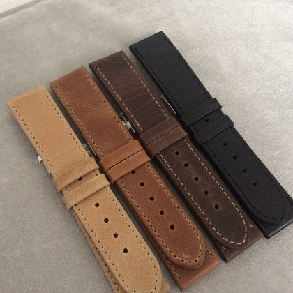 LAVVU Beżowy szyty pasek SPORT z luksusowej skóry Top Grain - 20