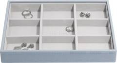 Szkatułka na biżuterię Stackers 9 komorowa classic szaroniebieska