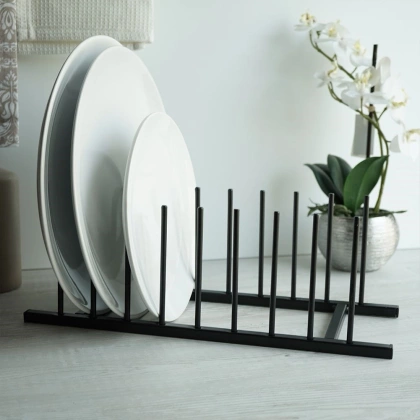 Stojak na pokrywki i talerze metalowy czarny