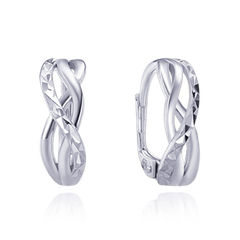 MINET Szczotkowane srebrne kolczyki