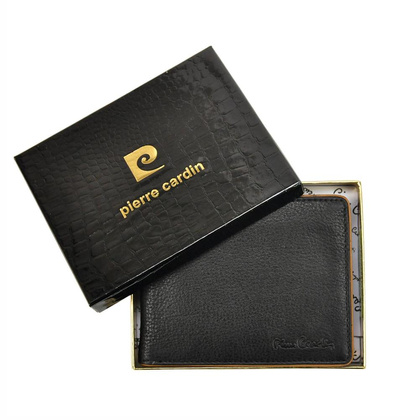 Portfel męski skórzany PIERRE CARDIN YS17 8806 czarny + czerwony