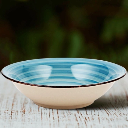 Talerz obiadowy głęboki ceramiczny FADED BLUE 700 ml