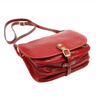 Skórzana torebka, listonoszka 8863 brąz 