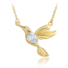 MINET Złoty naszyjnik koliber z białą cyrkonią Au 585/1000 2,75g