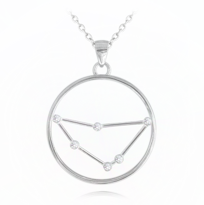 MINET Srebrny naszyjnik Stars Zodiac KOZIOROŻEC Czech Crystal