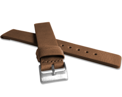 LAVVU Brązowy gładki pasek PLAIN z luksusowej skóry Top Grain - 20