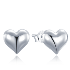 MINET Eleganckie srebrne kolczyki serca