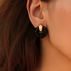 Kolczyki przy uchu ozdobne wianiuszki z koralikami K1716