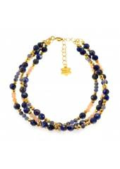 Bransoletka Lapis Kamień Słoneczny 925