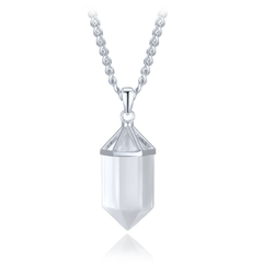 MINET Luksusowy srebrny naszyjnik z naturalnym kryształem