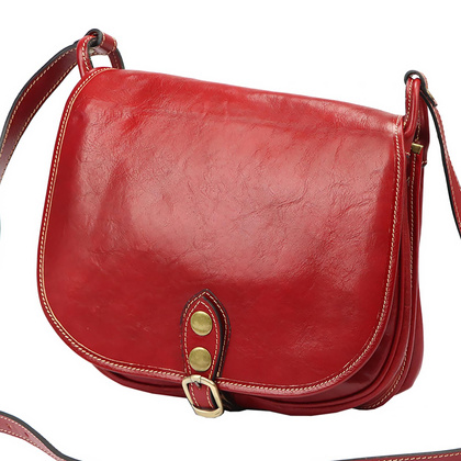 Skórzana torebka, listonoszka 8863 brąz 