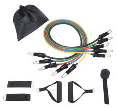 Zestaw gum oporowych FITNESS TIME, czarny, czerwony, niebieski, zielony, żółty