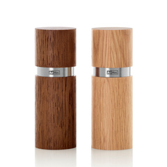 Zestaw młynków do pieprzu i soli Textura XS jasny/ciemny dąb