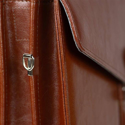 Skórzana teczka męska aktówka na laptopa brązowa - Pavone Nero Modena 2188 BR