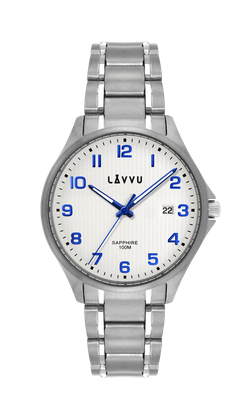 LAVVU Tytanowy zegarek ze szkłem szafirowym ​ TITANIUM LILLEHAMMER White
