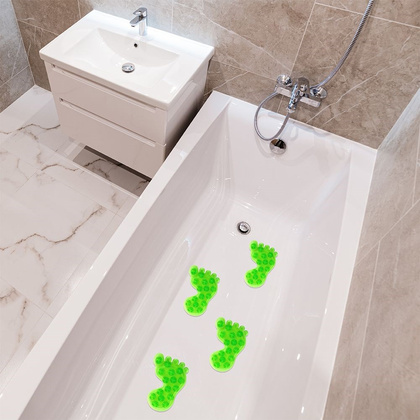 Podkładki antypoślizgowe z przyssawkami stopy zielone zestaw 4 szt.