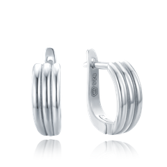 MINET Eleganckie srebrne kolczyki o owalnym kształcie