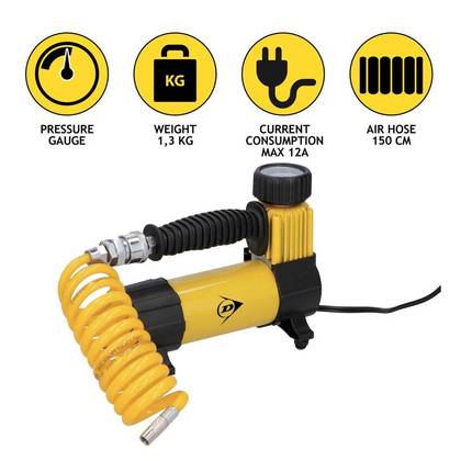 Pompka Kompresor Turystyczny Dunlop 12V Dc 100Psi