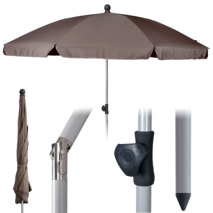 Parasol plażowy ogrodowy łamany regulowany brązowy 176 cm