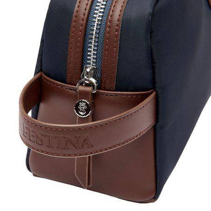 Kosmetyczka Button Navy & Brown