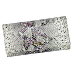 Portfel damski skórzany PELLUCCI SN-100 RFID popiel + róż