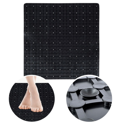 Mata podkładka antypoślizgowa do łazienki wanny pod prysznic czarna 55x55 cm