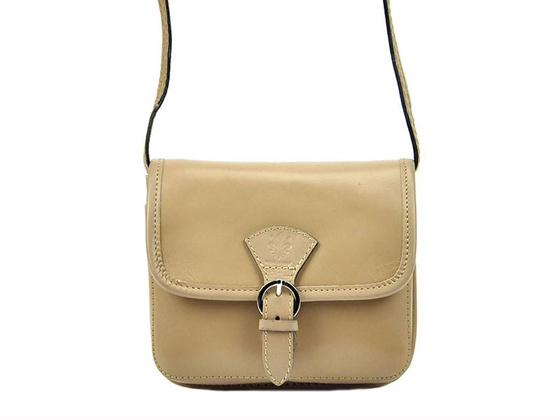 Torebka damska skórzana KEMER 112 pomarańczowy + granat