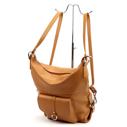 Skórzana torebka shopperka, worek, mieści a4 