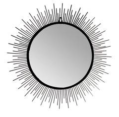 Lustro okragłe z metalową czarną ramką duże