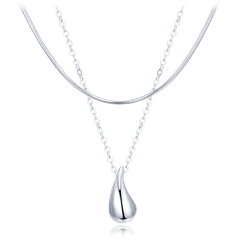 MINET Srebrny podwójny naszyjnik kroplą