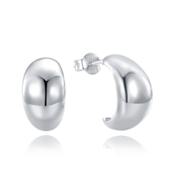 MINET Nowoczesne srebrne kolczyki zakrzywione krople