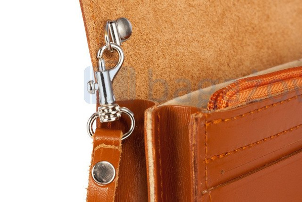 BIG SASZETKA SKÓRZANA DO PASKA KEMER VOOC Vintage P111 BEŻOWA