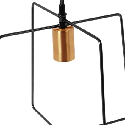 Lampa metalowa wisząca sufitowa czarna złota oprawka oprawa obudowa żarówki