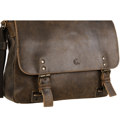 Torba męska Canaletto vintage brązowa skóra naturalna 14 cali TM258s235