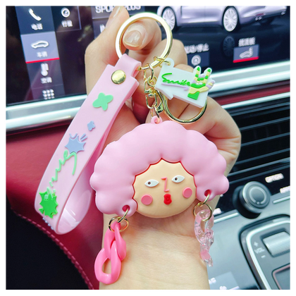 Brelok do kluczy Głowa Loki róż BRL280