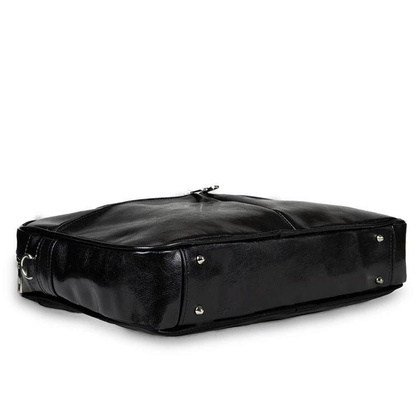 Skórzana torba męska na ramię laptopa 15,6" czarna - Pavone Nero Monza 2317 BL