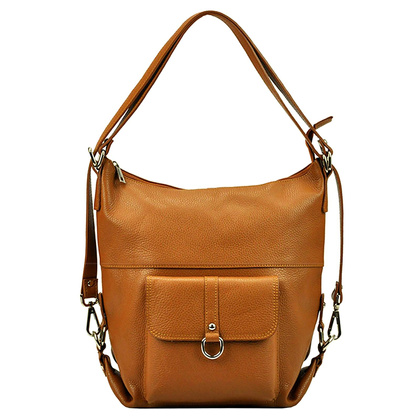 Skórzana torebka shopperka, worek, mieści a4 