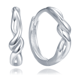 MINET Srebrne kolczyki splecione kółeczka