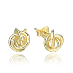 MINET Minimalistyczne pozłacane srebrne kolczyki z węzłem