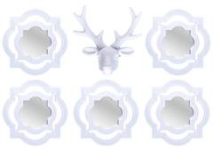 Kpl dekoracji 5 luster z ażurem i głowa renifera
