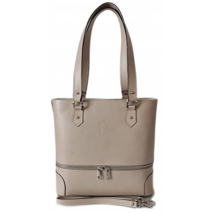 Porządna,praktyczna włoska torebka na ramię a4 beżowa V335T